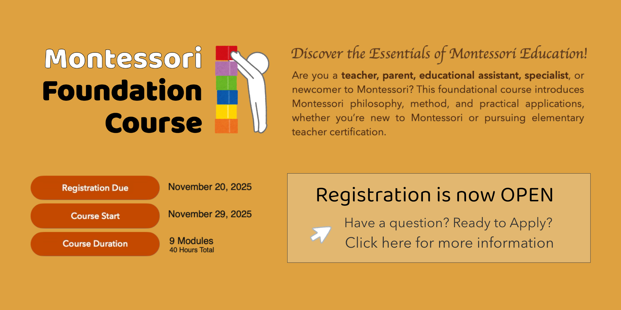 Montessori Training Elementary 2026 Spring